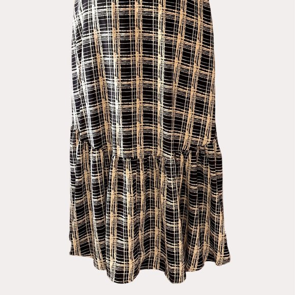 Urban Outfitters Black and White Plaid Midi Dress - Picture 10 of 13